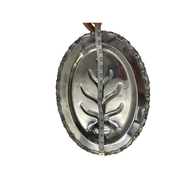 FB Rodgers Silver Co Tree of Life Spring Tray Footed Large 16 x 12" VTG 6573 - Picture 12 of 14